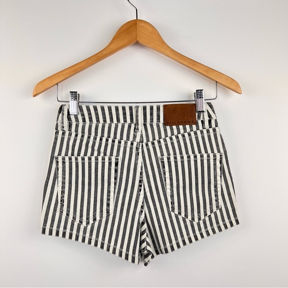 BILLABONG Stripe High-Rise Y2K Style Cotton-Blend Denim Shorts | Size US 25 - Picture 3 of 15